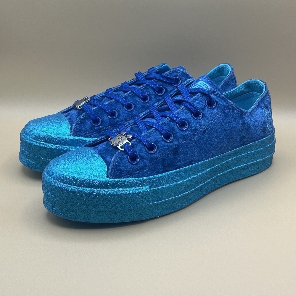 Converse x Miley Cyrus All Star Lift Ox Platform Blue Velvet - Women's Size 7.5 - Picture 2 of 8